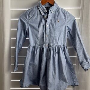 Girls Polo Ralph Lauren Chambray Shirt Dress | Girls Polo Dress Size 10